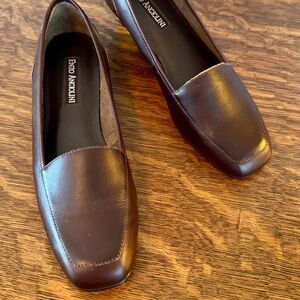 ENZO ANGIOLINI brown leather loafer, slip-on flats, size 9